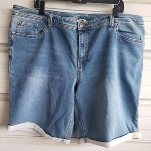 Plus Size 24 CJ Banks Blue Stretchy Jeans Shorts summer